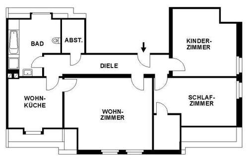Foto - Wohnung zum Mieten in Düsseldorf 797,30 € 93.25 m²