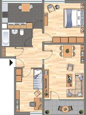 Foto - Wohnung zum Mieten in Dortmund 567,00 € 70.26 m²