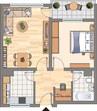 Foto - Wohnung zum Mieten in Dortmund 431,00 € 55 m²
