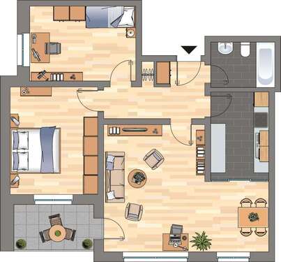 Foto - Wohnung zum Mieten in Wilhelmshaven 424,00 € 73.83 m²
