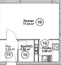 Foto - Wohnung zum Mieten in Berlin 470,14 € 26.76 m²