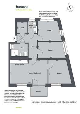 Foto - Wohnung zum Mieten in Hannover 1.066,86 € 92.77 m²
