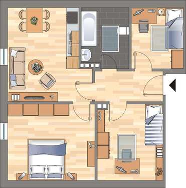 Foto - Wohnung zum Mieten in Wilhelmshaven 329,00 € 47.03 m²