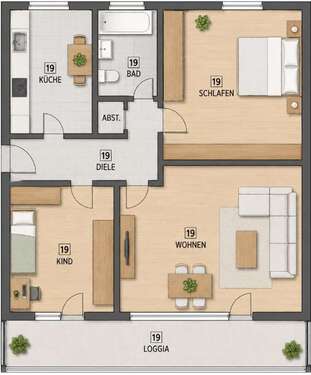 Foto - Wohnung zum Kaufen in Heusenstamm 290.000,00 € 75 m²