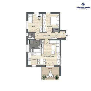 Foto - Wohnung zum Mieten in Mühldorf a. Inn 1.020,00 € 88.63 m²