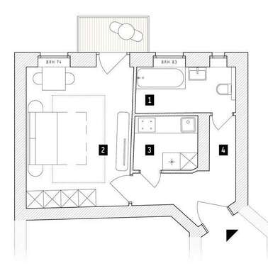Foto - Wohnung zum Kaufen in Berlin 146.000,00 € 34.47 m²