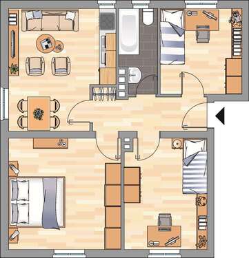 Foto - Wohnung zum Mieten in Wilhelmshaven 429,00 € 62.32 m²