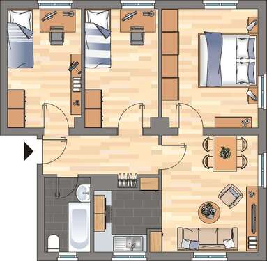 Foto - Wohnung zum Mieten in Wilhelmshaven 409,00 € 59.49 m²