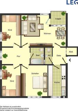 Foto - Wohnung zum Mieten in Duisburg 729,00 € 87.17 m²