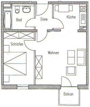 Foto - Wohnung zum Kaufen in Passau 155.000,00 € 49.9 m²