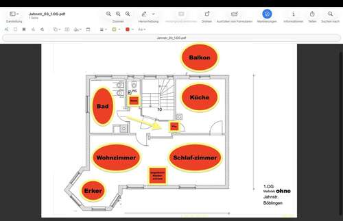 Foto - Wohnung zum Mieten in Böblingen 985,00 € 90.66 m²