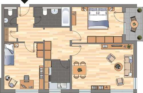 Foto - Wohnung zum Mieten in Hannover 666,00 € 77.58 m²