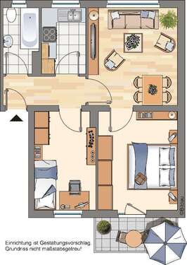 Foto - Wohnung zum Mieten in Marl 439,00 € 53.56 m²