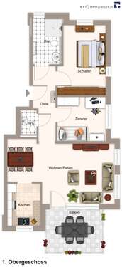 Foto - Wohnung zum Mieten in Ludwigsburg 1.100,00 € 79.75 m²