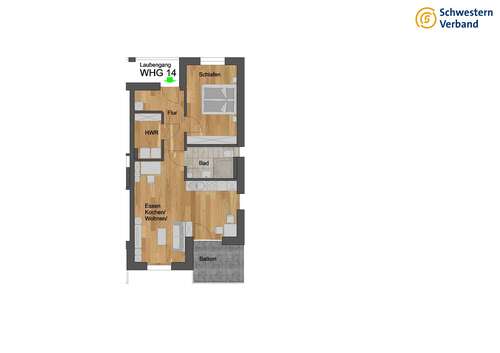 Foto - Wohnung zum Mieten in Külsheim 758,00 € 64.5 m²