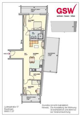 Foto - Wohnung zum Mieten in Reutlingen 1.368,38 € 105.26 m²