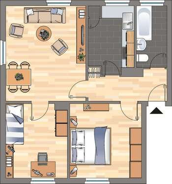 Foto - Wohnung zum Mieten in Wilhelmshaven 399,00 € 56.16 m²