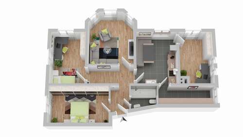 Foto - Wohnung zum Mieten in Hamburg 1.190,00 € 95.79 m²