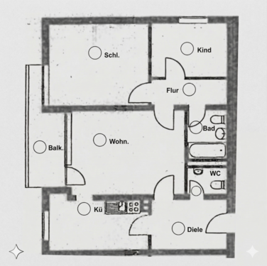 Foto - Wohnung zum Kaufen in Köln 252.000,00 € 73.7 m²
