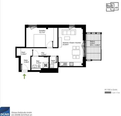 Foto - Wohnung zum Kaufen in Trier Petrisberg 299.500,00 € 62.4 m²