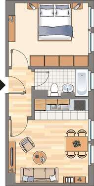 Foto - Wohnung zum Mieten in Dortmund 326,00 € 36.77 m²