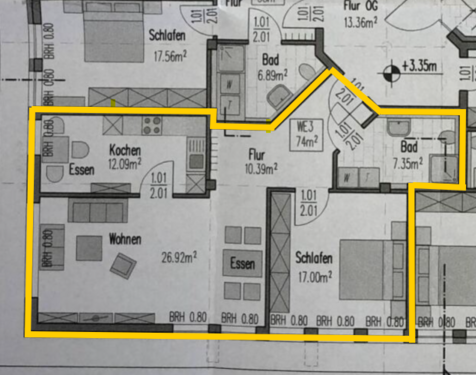 Foto - Wohnung zum Mieten in Reinheim 880,00 € 74 m²