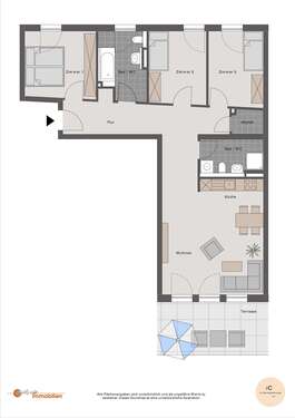 Foto - Wohnung zum Mieten in Mannheim 1.305,00 € 100.9 m²