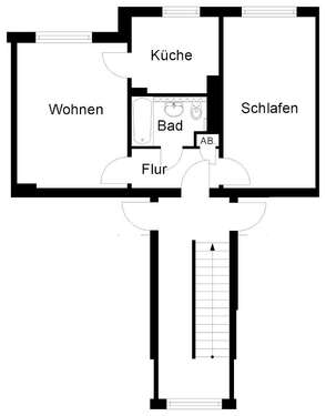 Foto - Wohnung zum Mieten in Wuppertal 340,00 € 46.42 m²