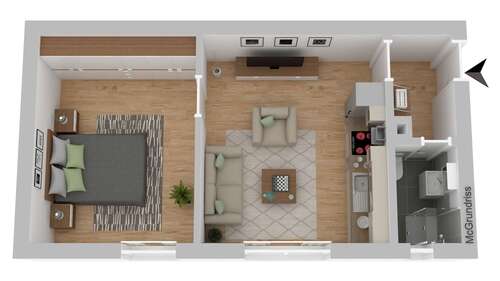 Foto - Wohnung zum Mieten in Hagen 204,00 € 34 m²