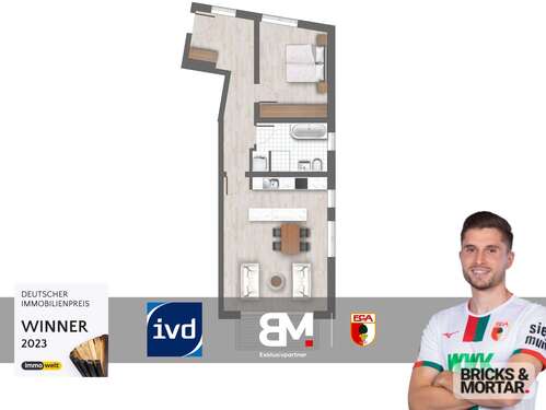 Foto - Wohnung zum Kaufen in Augsburg 595.000,00 € 71.77 m²