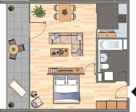 Foto - Wohnung zum Mieten in Göttingen 460,00 € 51.71 m²