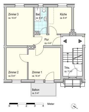 Foto - Wohnung zum Mieten in Oldenburg 451,00 € 54.83 m²
