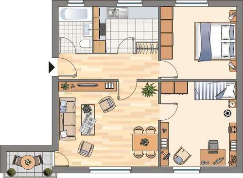 Foto - Wohnung zum Mieten in Flensburg 669,00 € 61.15 m²