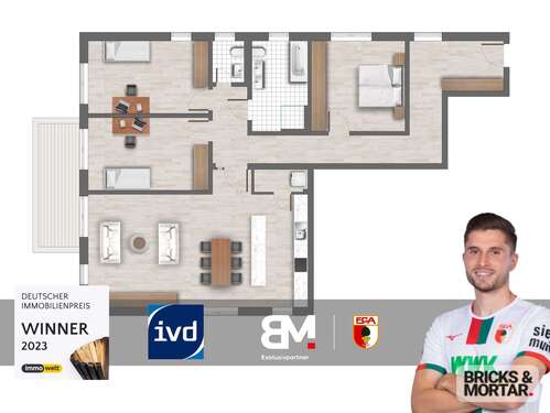 Foto - Wohnung zum Kaufen in Augsburg 1.105.000,00 € 139.56 m²