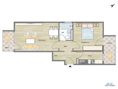 Foto - Wohnung zum Kaufen in München 425.000,00 € 51.5 m²