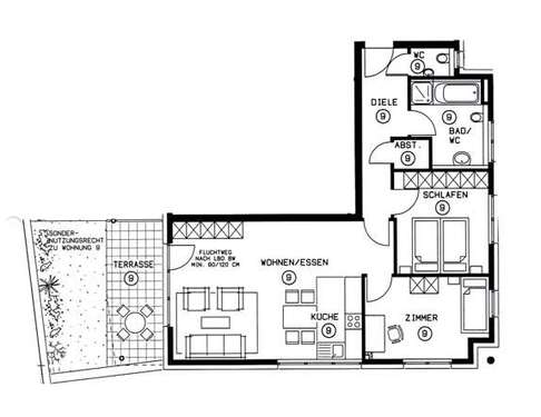 Foto - Wohnung zum Kaufen in Leinfelden-Echterdingen Echterdingen 390.000,00 € 82.88 m²