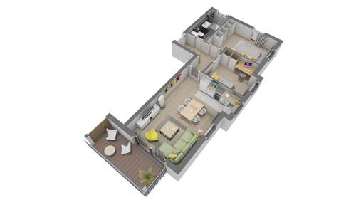 Foto - Wohnung zum Mieten in Hanau Steinheim 1.042,00 € 61.3 m²