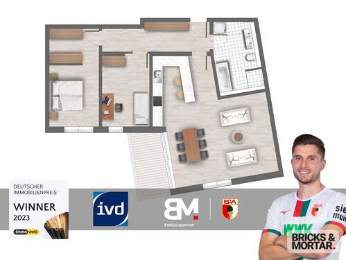 Foto - Wohnung zum Kaufen in Augsburg 805.000,00 € 98.97 m²