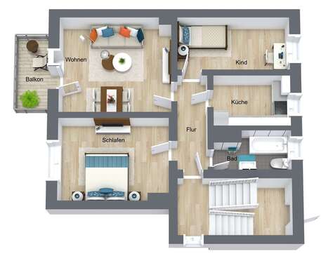 Foto - Wohnung zum Mieten in Schönebeck 358,00 € 58 m²