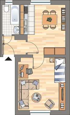 Foto - Wohnung zum Mieten in Herne 329,00 € 35.43 m²