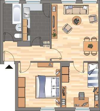 Foto - Wohnung zum Mieten in Wilhelmshaven 399,00 € 56.16 m²