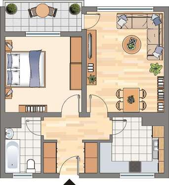 Foto - Wohnung zum Mieten in Dortmund 449,00 € 55 m²