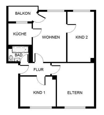 Foto - Wohnung zum Mieten in Gelsenkirchen 439,00 € 63.1 m²