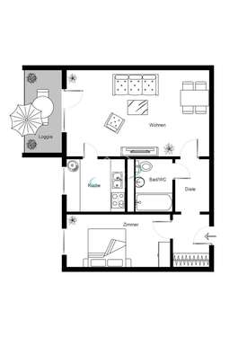 Foto - Wohnung zum Kaufen in Leipzig 133.000,00 € 46.47 m²