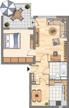 Foto - Wohnung zum Mieten in Aachen 498,00 € 53.26 m²
