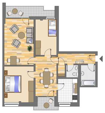 Foto - Wohnung zum Mieten in Düsseldorf 913,00 € 79.4 m²