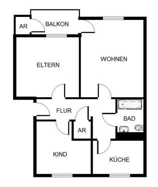 Foto - Wohnung zum Mieten in Herne 499,00 € 65.73 m²