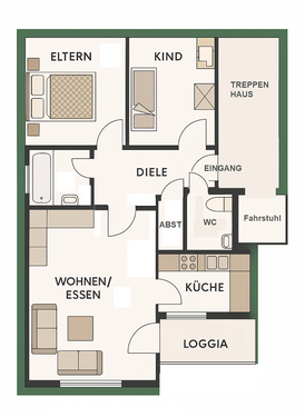 Foto - Wohnung zum Kaufen in Mannheim 300.000,00 € 68 m²