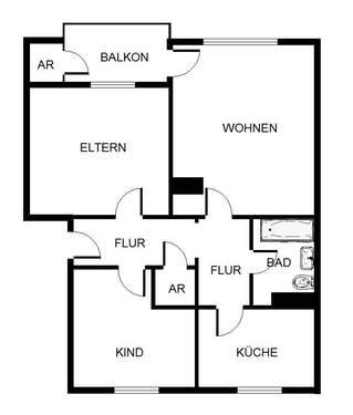 Foto - Wohnung zum Mieten in Herne 469,00 € 61.2 m²