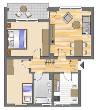 Foto - Wohnung zum Mieten in Gelsenkirchen 439,00 € 62.58 m²